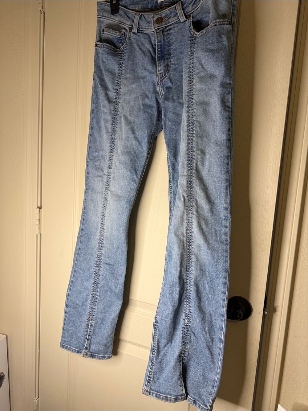 Levi's Light Blue Flare Jeans with Front Seam Stitching
